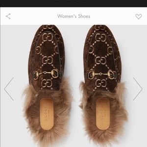 Gucci Princetown Velvet slippers(mules)